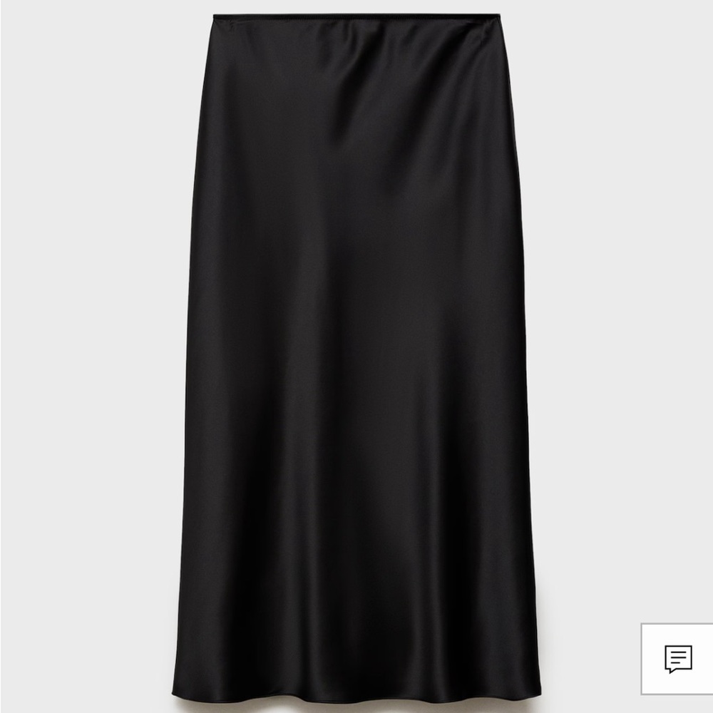 MANGO BLACK MIDI SATIN SKIRT SIZE XL